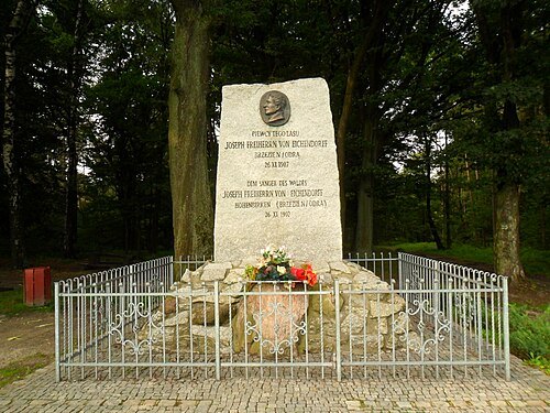 Joseph von Eichendorff monument in Brzezie