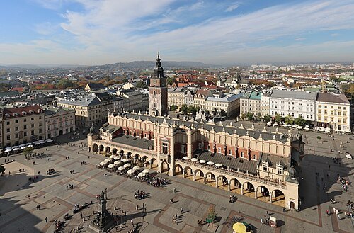 Old town Market Square in Krakow