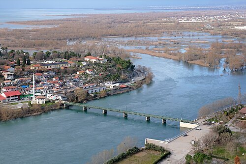 Old bridge over the Buna river in Shkodër