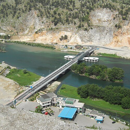 new swing bridge over the Buna river in Shkodër